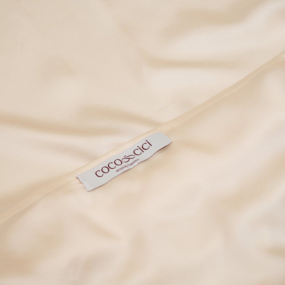 TENCEL™ satin pudebetræk hvidt sand