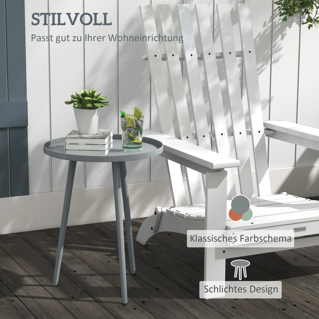Sidebord, sofabord, havebord, terrassebord til haven, altan, stål, 40 x 40 x 50 cm, grå