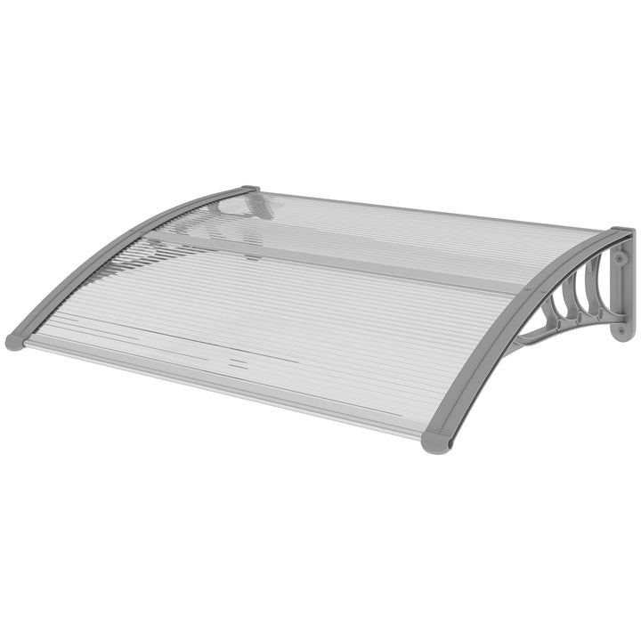 Canopy, hoveddørsmarkise, tagdækning til indgange og vinduer, 100l x 75b x 23h cm, sølv