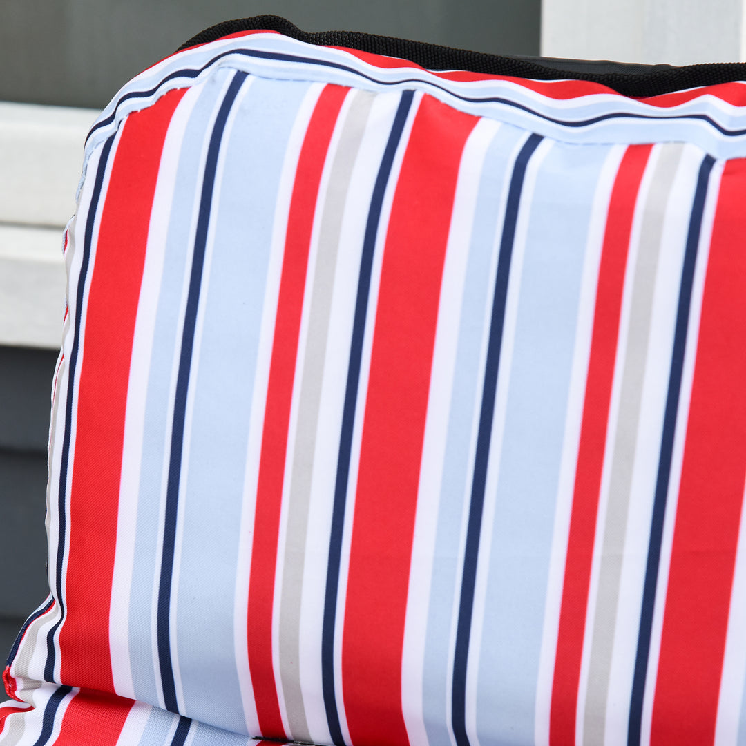 Sæt med 2 foldbare liggestole med hynder, justerbar ryglæn med 5 positioner, havestol, havemøbelsæt, stål, polyester, rød, 60 x 75 x 65-102 cm