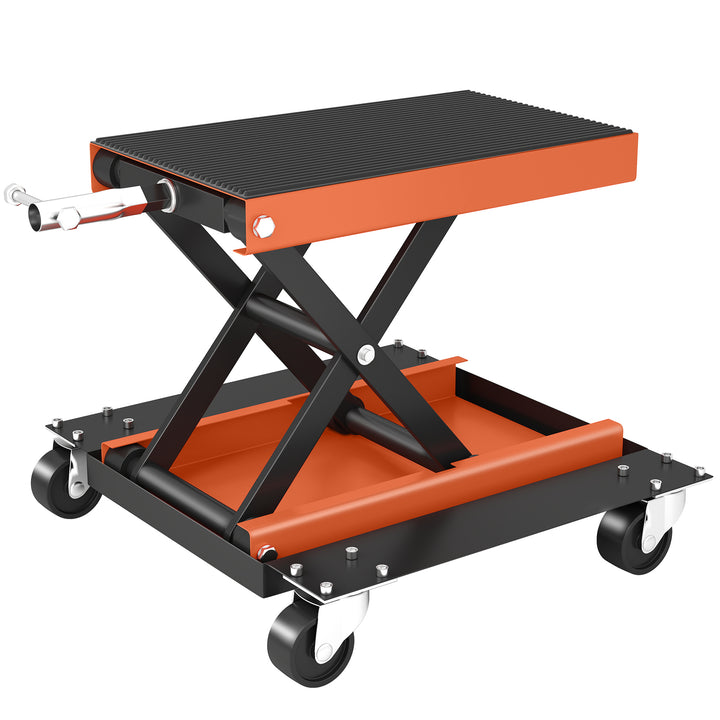 Motorcykeldonkraft 500 kg lastkapacitet motorcykelløft 135-390 mm højdejusterbar stål orange