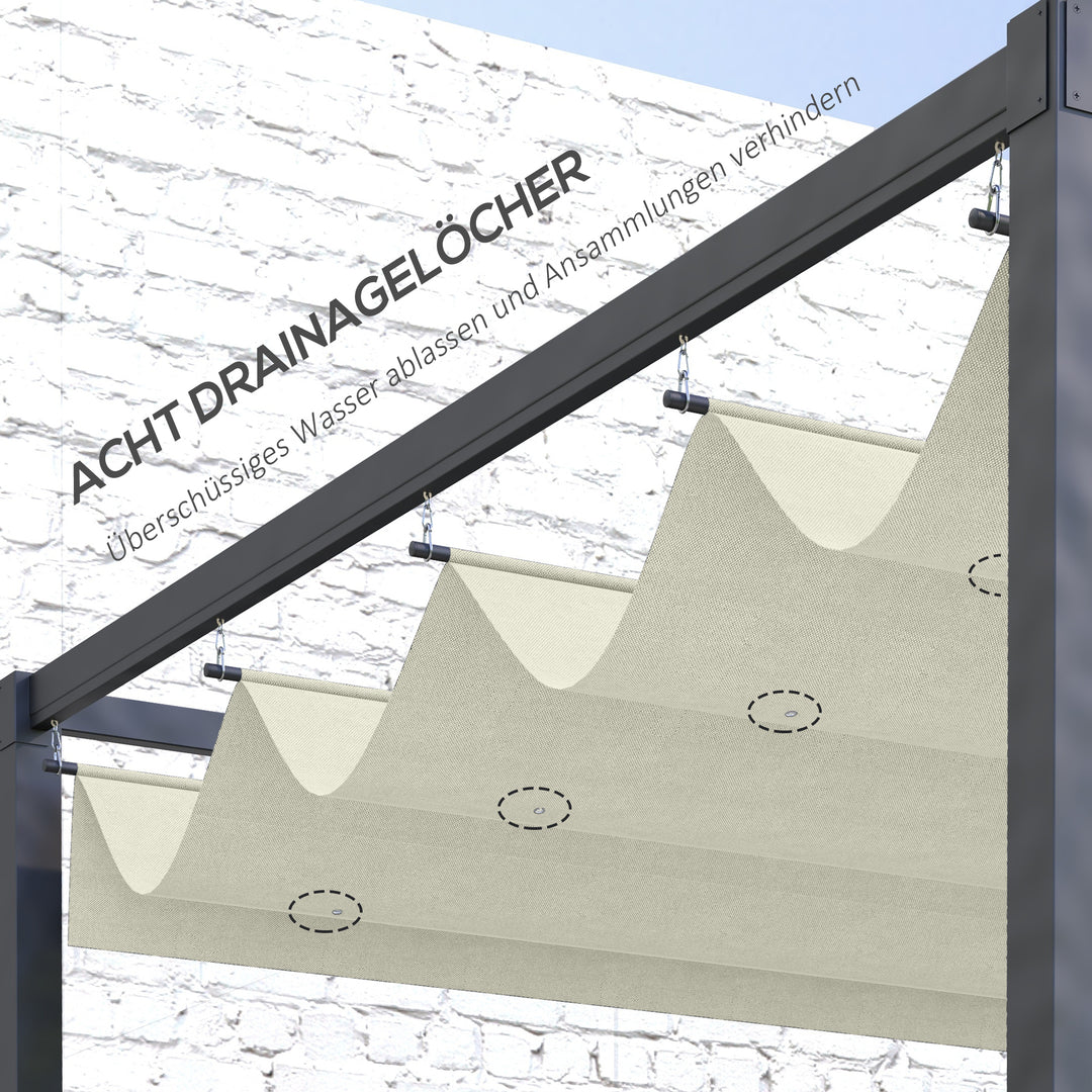 Reservetag til 2,85 x 2 m havepavillon, udtrækkelig, nem montering, polyester, cremehvid