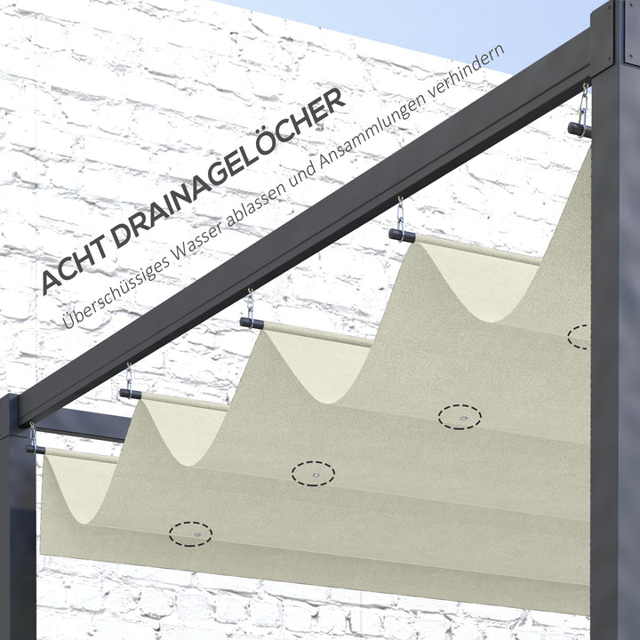 Reservetag til 2,85 x 2 m havepavillon, udtrækkelig, nem montering, polyester, cremehvid