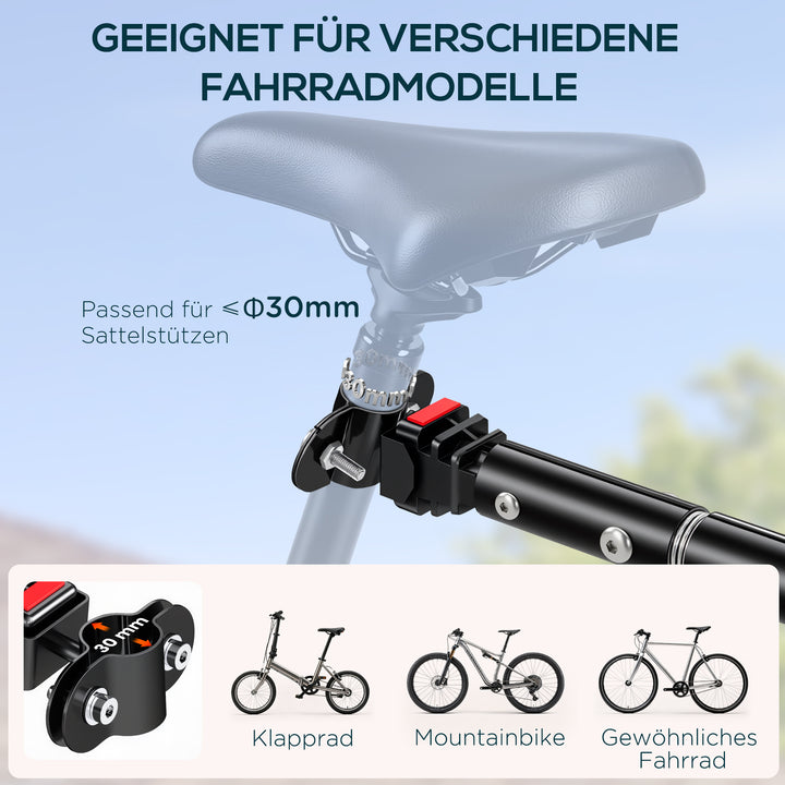 Lastanhænger, cykelanhænger, aftagelig kurv, universalkobling, op til 40 kg, stål, sort, 144 x 59 x 80 cm