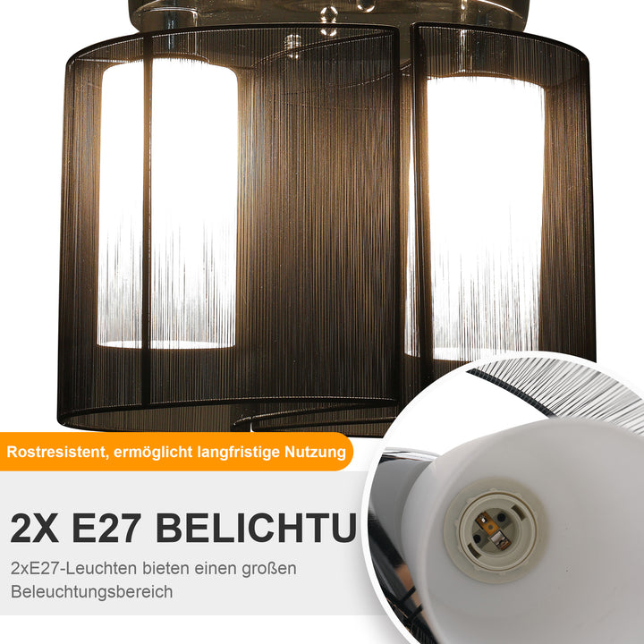 Loftlampe med 2 pærer e27 badeværelseslampe moderne køkkenlampe lampe til soveværelse, badeværelse, køkken, stue hvid ø47,5 x 33 cm (uden pærer)