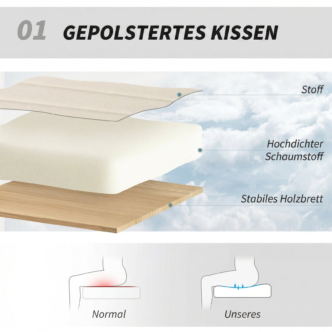 Hjemmekontorstol, højdejusterbar drejestol med linnedlook, krydsbensstol, lasteevne op til 120 kg, cremehvid