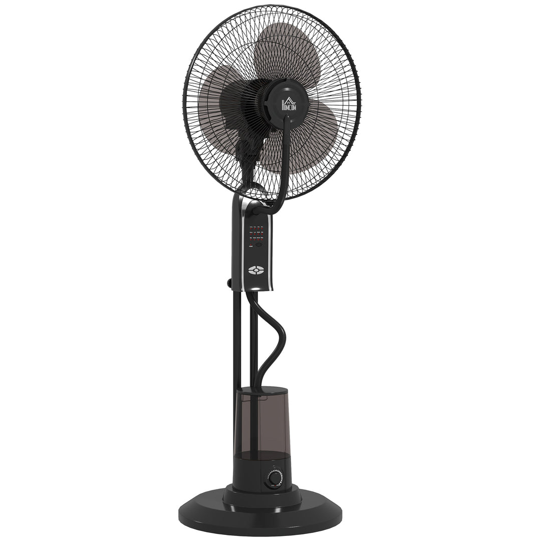 Vandkølet ventilator med luftfugter, 10° vipbar, 70° oscillerende, 3 hastighedsindstillinger, 75W, sort