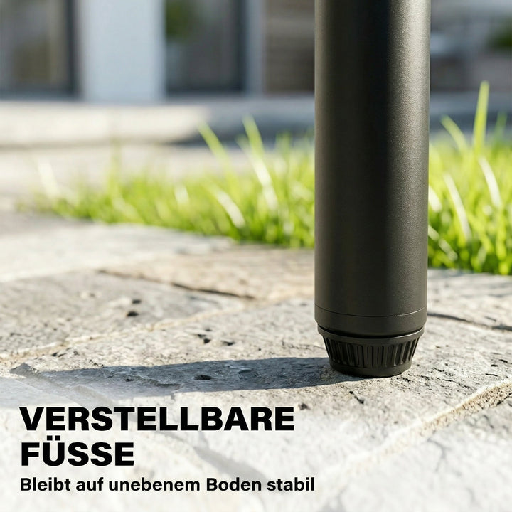 Sæt med 2 vejrbestandige havestole lavet af stål og træ, stabelbare stole med ryglæn, lasteevne op til 160 kg, naturtræ