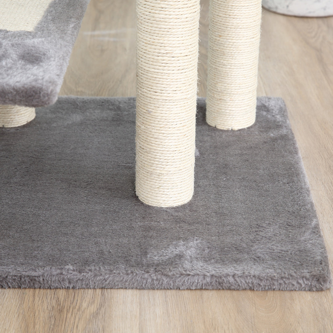 Klatretræ kradsetræ legetræ kradsetræ katte trapper 5 lag beige grå 48,5 x 48,5 x 100 cm (lxbxh)