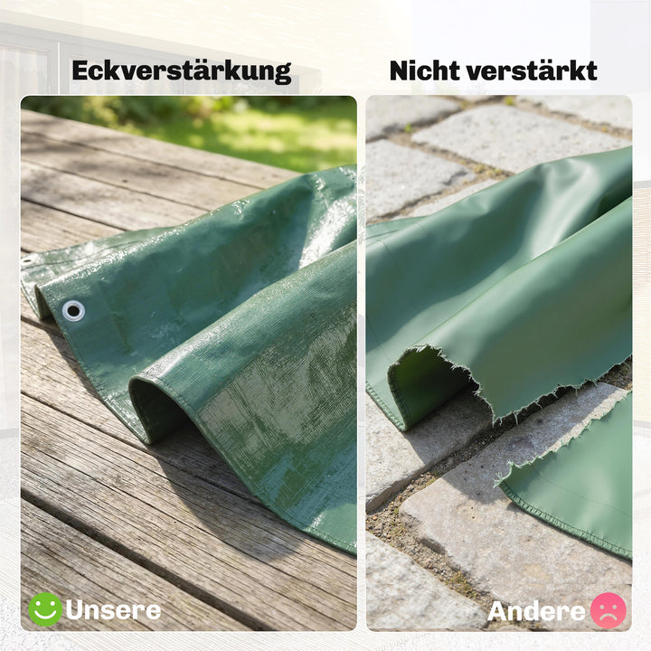 Vandtæt presenning, 4 x 6 m, 90 g/m², universalpresenning, grøn