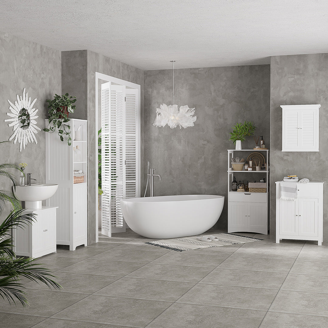 Badeværelsesskab badeværelsesskab toiletskab, 40 cm x 38 cm x 160 cm, hvid