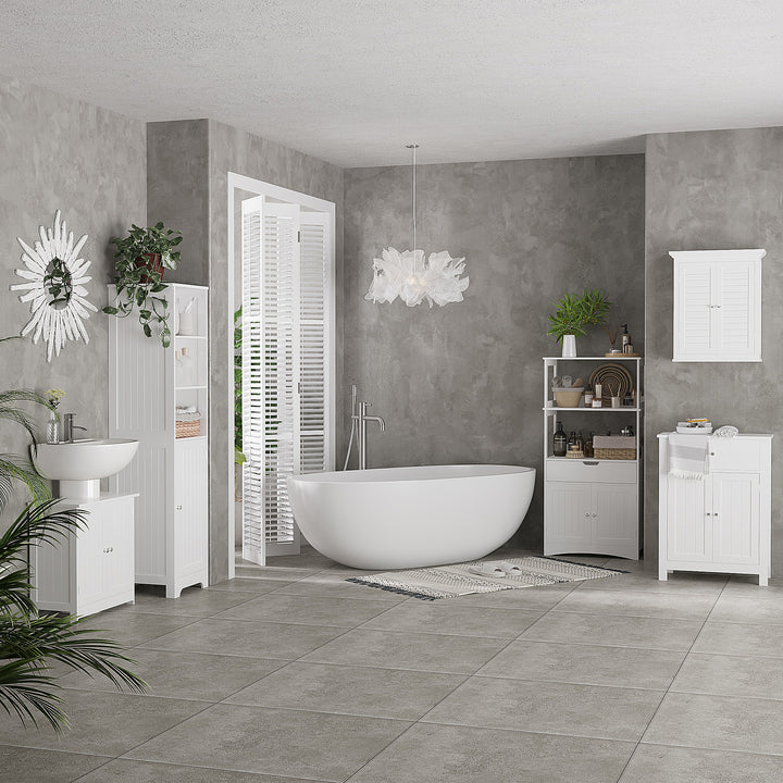 Badeværelsesskab badeværelsesskab toiletskab, 40 cm x 38 cm x 160 cm, hvid