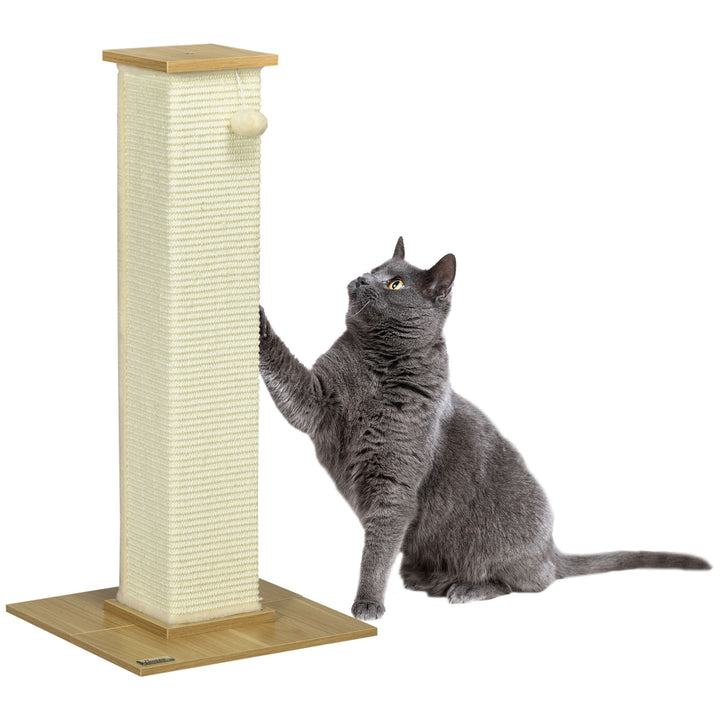 Kradsetræ med legetøj, 38 cm x 38 cm x 80 cm, beige + natur