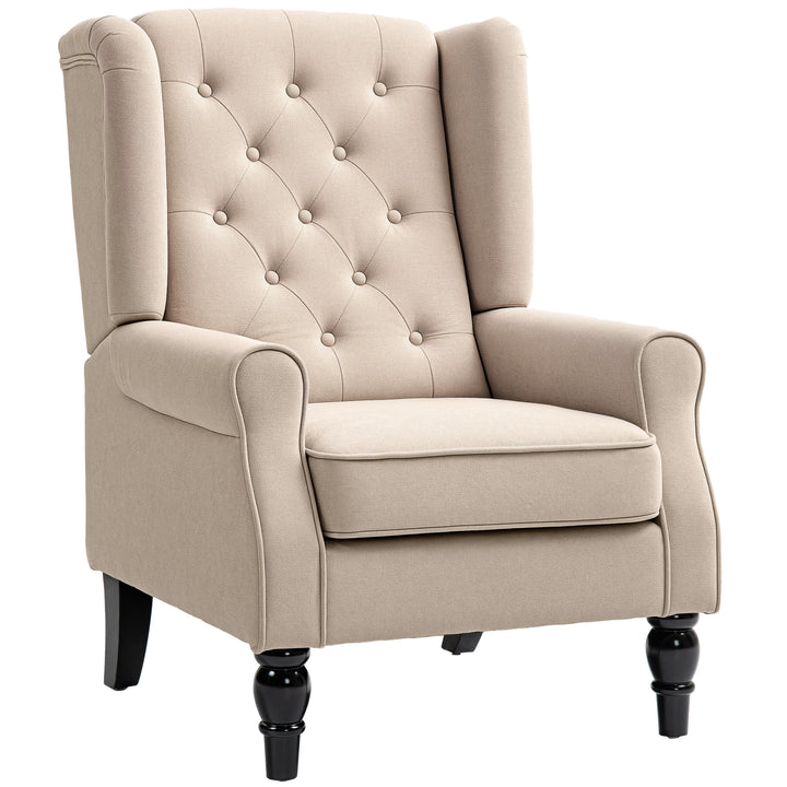 Elegant lænestol med ryglæn, tykt polstret, aftageligt betræk, 74 x 87 x 102 cm, beige