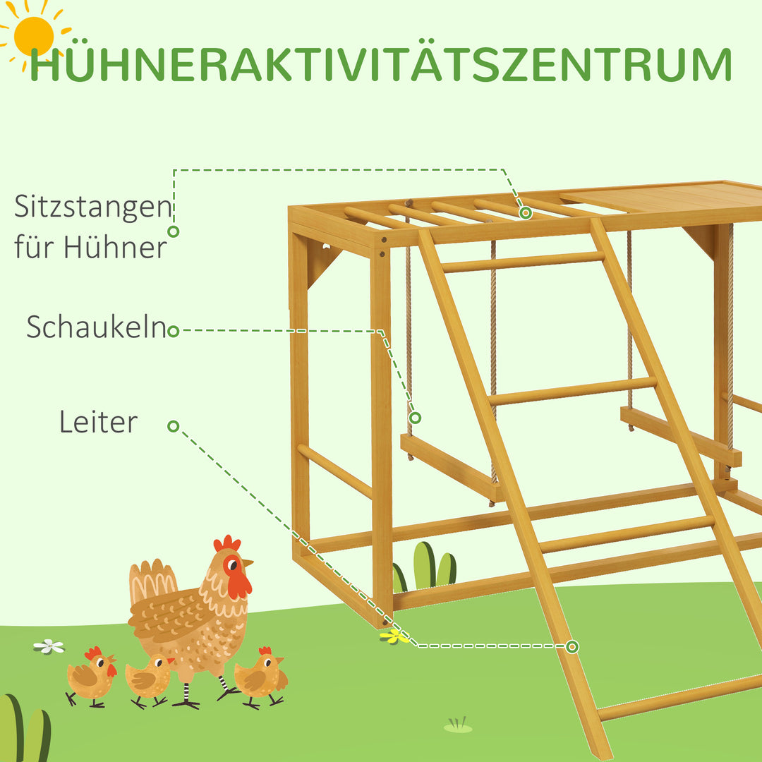 Kyllingelegestruktur med gynger og stige, til 3-4 kyllinger, træklatrestativ til kyllinger