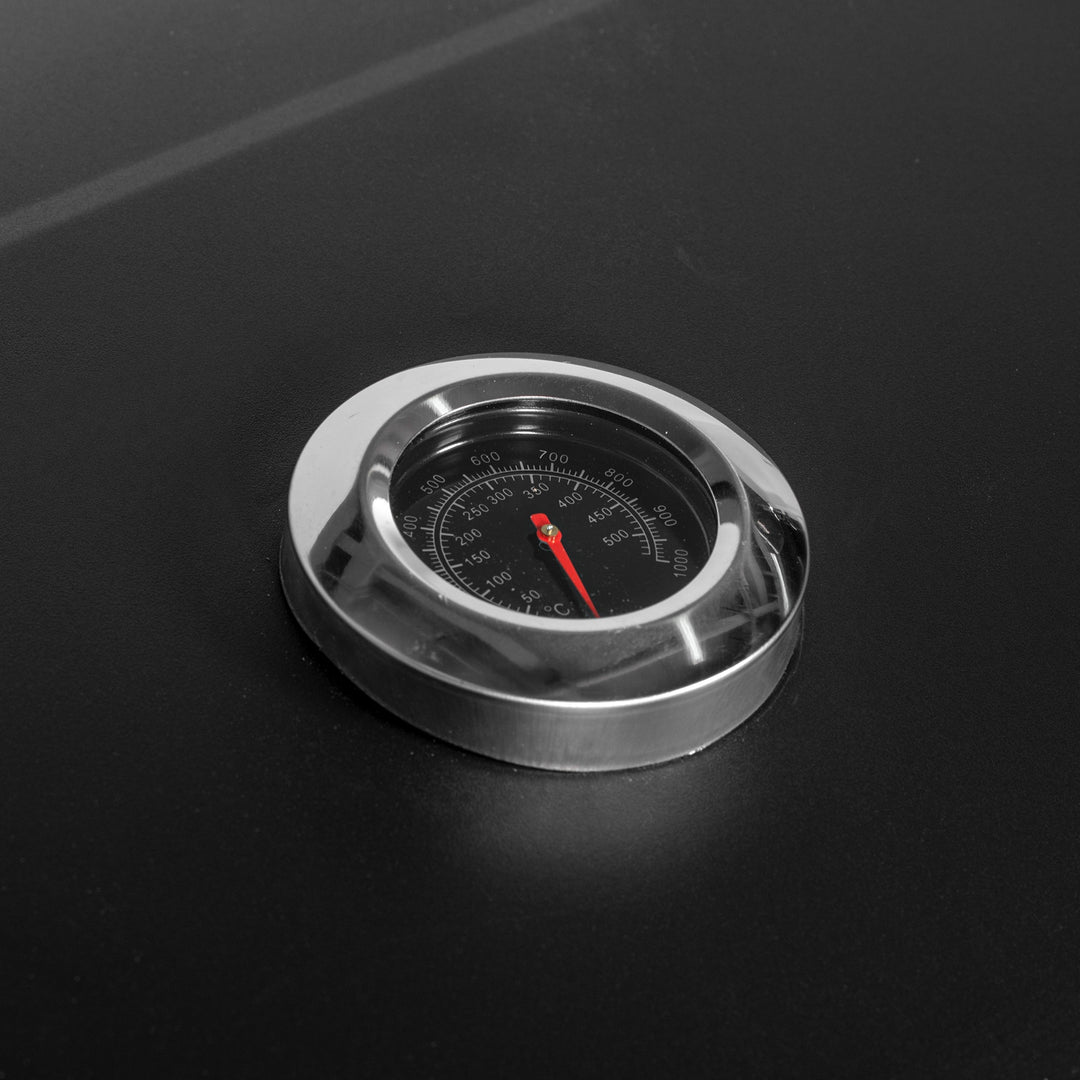 Kulgrillrøger bbq-røger, 1 hylde, 1 håndklædetørrer, 2 grillriste, 113 cm x 65 cm x 108 cm, sort