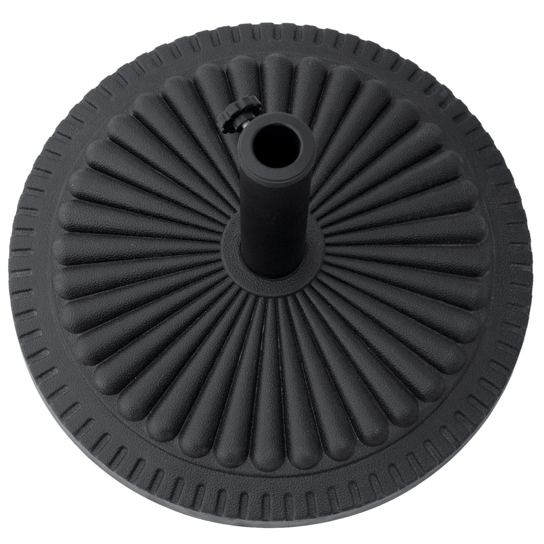 Parasolfod 14 kg, rund parasolfod, parasolvægt til parasoller med en rørdiameter på 35-48 mm, til altan, terrasse, have, sort