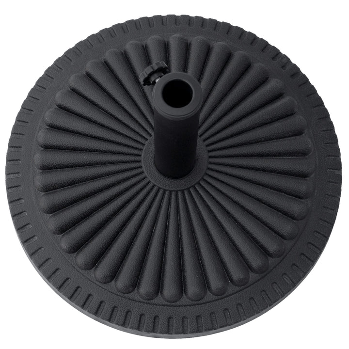 Parasolfod 14 kg, rund parasolfod, parasolvægt til parasoller med en rørdiameter på 35-48 mm, til altan, terrasse, have, sort