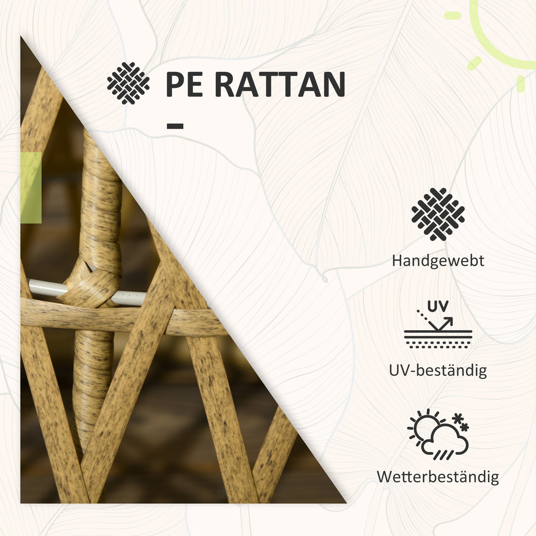 Bistrosæt balkonsæt terrassesæt vejrbestandigt aftagelige puder 85cm x 70cm x 82cm natur + lysebrun