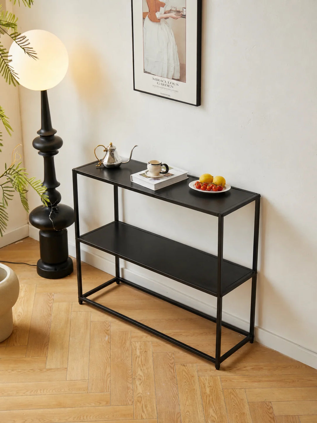 OXFORD Industrielt Sort Metal Konsolbord