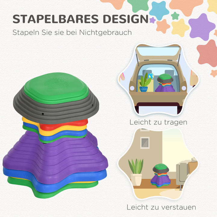 Zonekiz trappestenssæt til børn fra 3 år, 11 sten, skridsikker, op til 80 kg, søstjernedesign