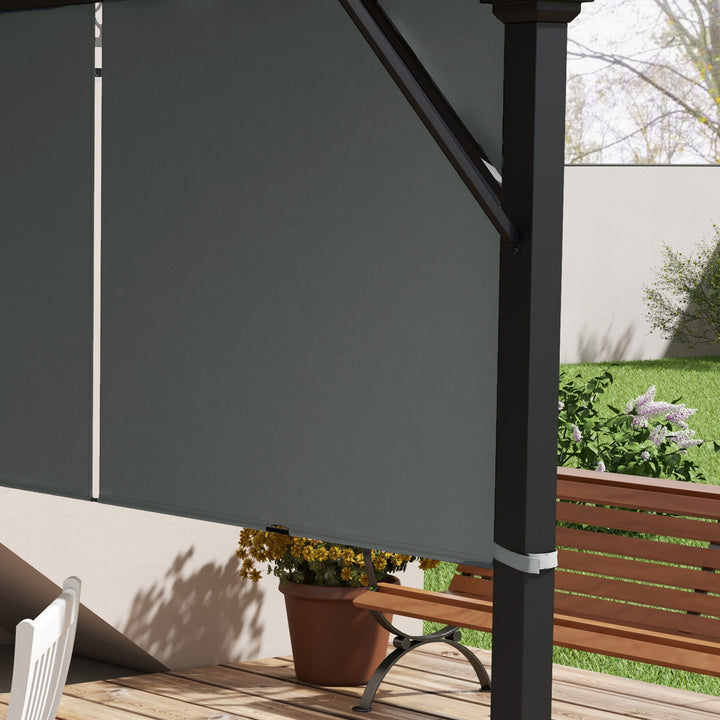 Udskiftningstag til pergola med UV-beskyttelse, solskærm til terrassetag til 3 x 3 m pavillon, mørkegrå