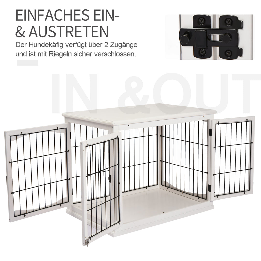 Bur, mdf træ jern, 58,5 cm x 81 cm x 66 cm, hvid