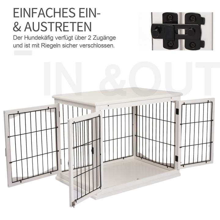 Bur, mdf træ jern, 58,5 cm x 81 cm x 66 cm, hvid