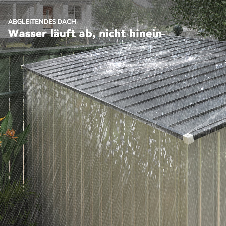 Metalredskabsskur 2,81m² 154x206,5x181 cm redskabsskur med fundament til nedhængt tag