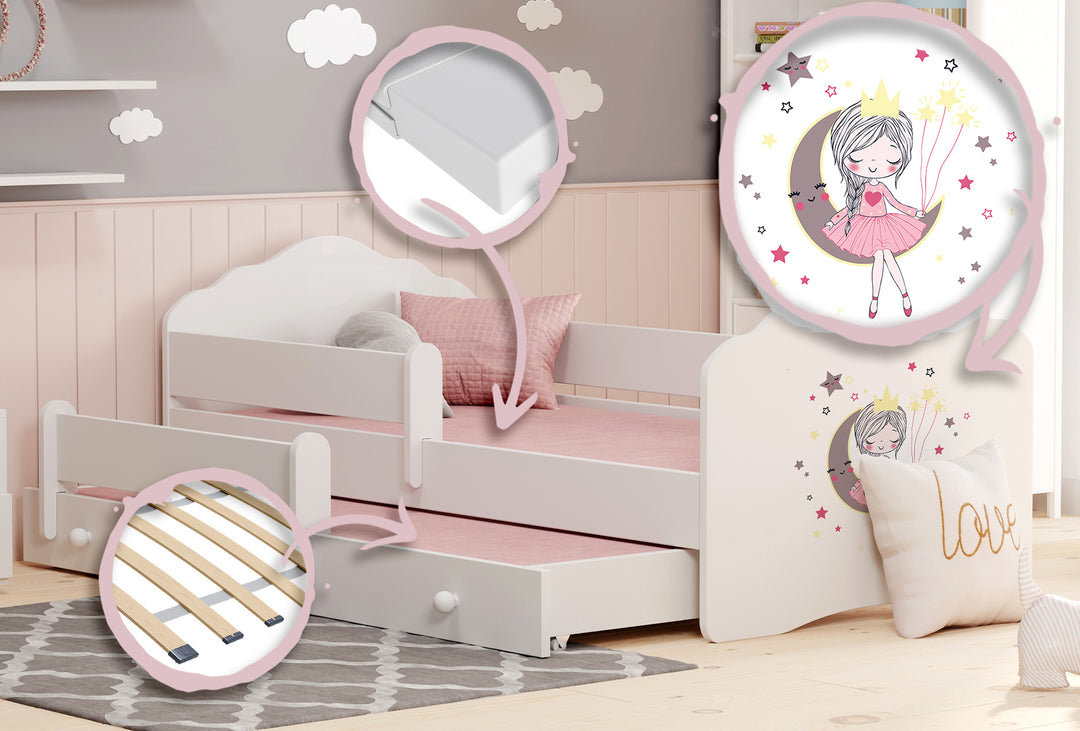 Wave dobbeltseng 160x80 - Sovende prinsesse