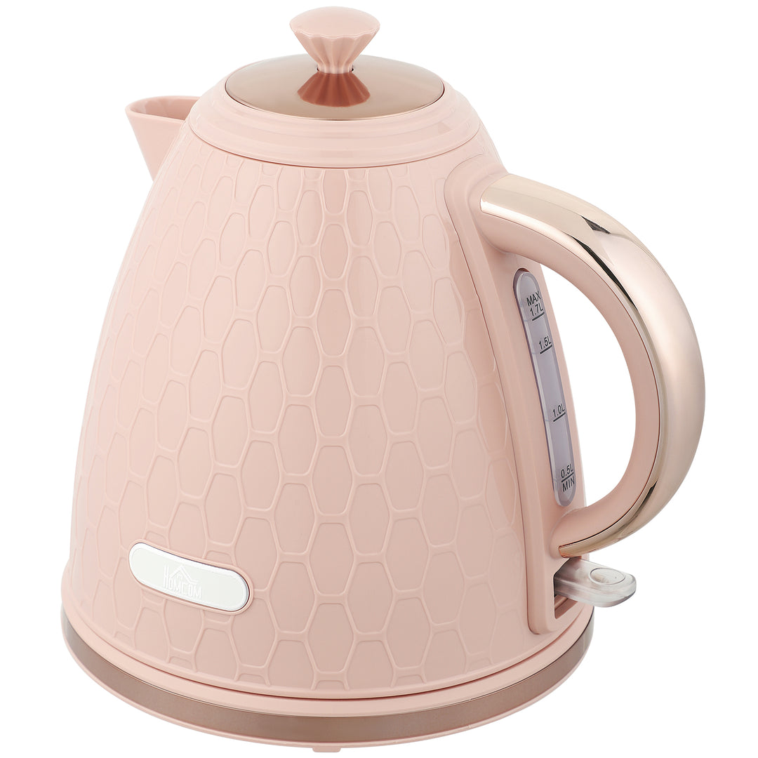 Elkedel, 1,7L, hurtigkogningsfunktion, 2,2kW, ledningsfri med aftageligt antikalkfilter, lyserød
