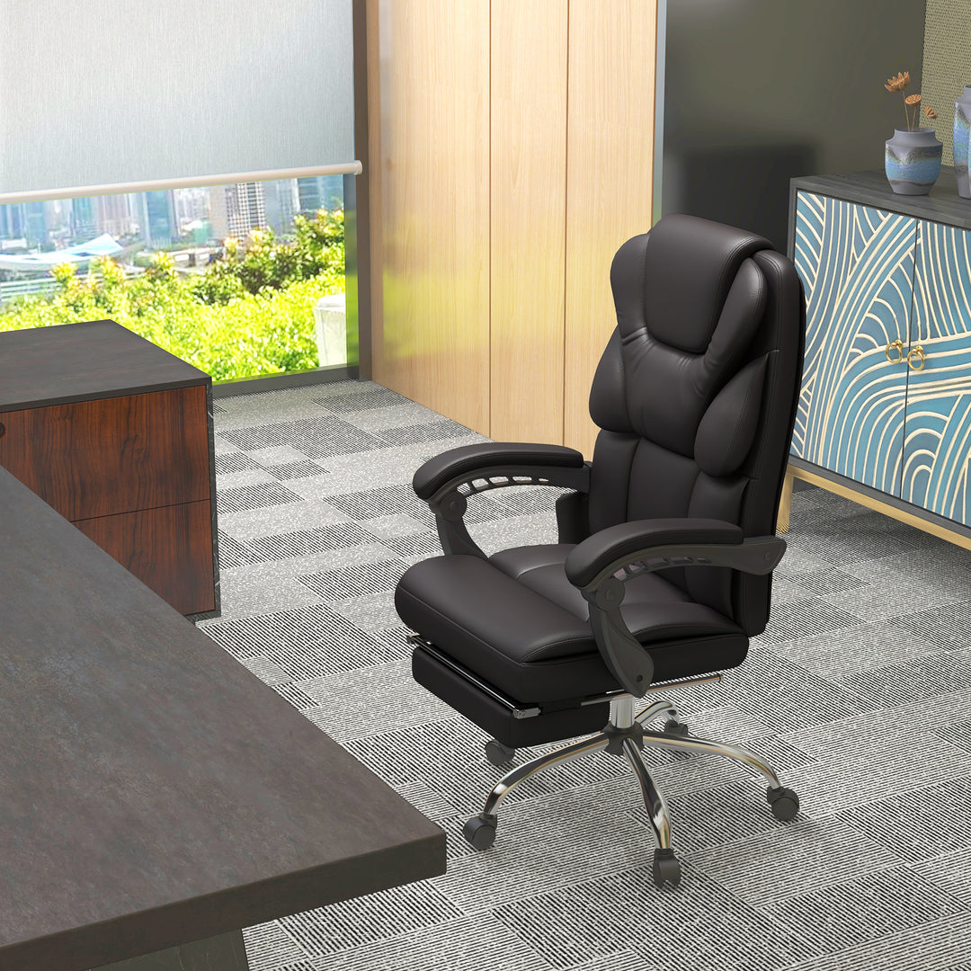 Kontorstol med massagefunktion, ergonomisk, lænestol, 63x57x118, brun