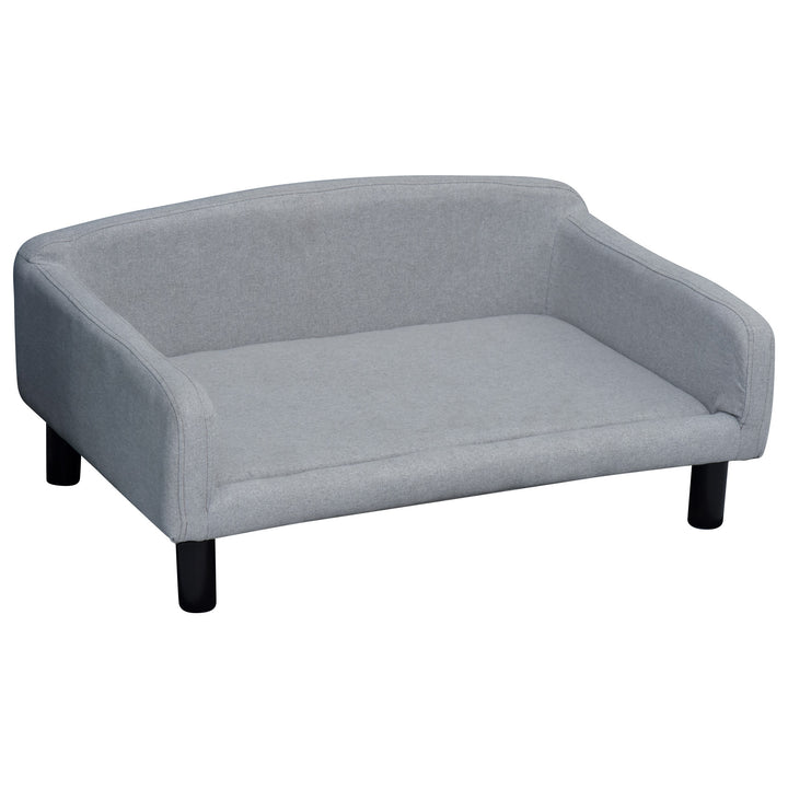 Hundesofa med blødt betræk kæledyrssofa med træben hundeseng 82 x 54 x 36 cm
