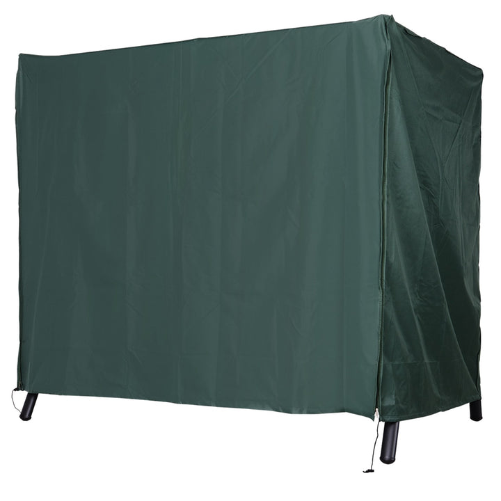 3-Personers gyngeovertræk, vandafvisende, vinterbestandigt beskyttelsesovertræk til havegynge, uv-bestandig presenning, overtræk, rivefast 420d oxford-stof, 177 x 114 x 152 cm, mørkegrøn