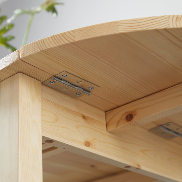 Træspisebord foldbart køkkenbord til 6 personer med kløverbladsdesign 140 x 70 x 75 cm naturtræ