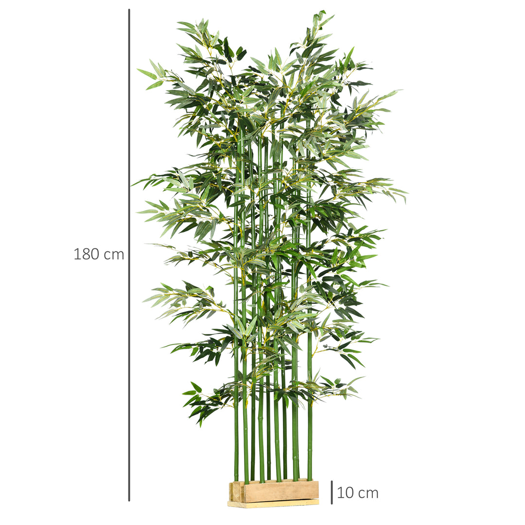 Kunstig bambusplante, kunstig plante, dekorativ plante, realistisk udseende, nem pleje, til hjemmebrug, 180 cm høj, grøn
