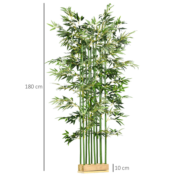 Kunstig bambusplante, kunstig plante, dekorativ plante, realistisk udseende, nem pleje, til hjemmebrug, 180 cm høj, grøn