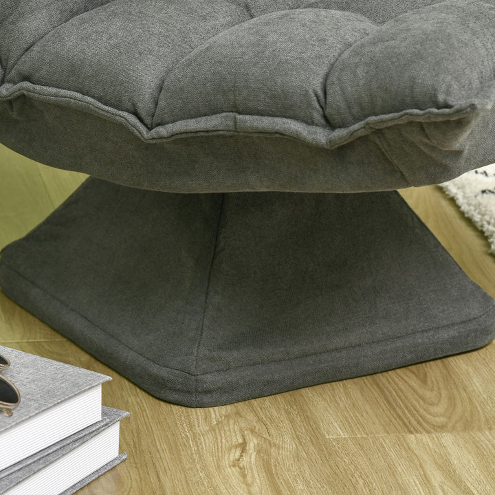 Hvilestol med justerbar lænefunktion, drejelig, linnedlook, 62 cm x 70 cm x 95 cm, grå