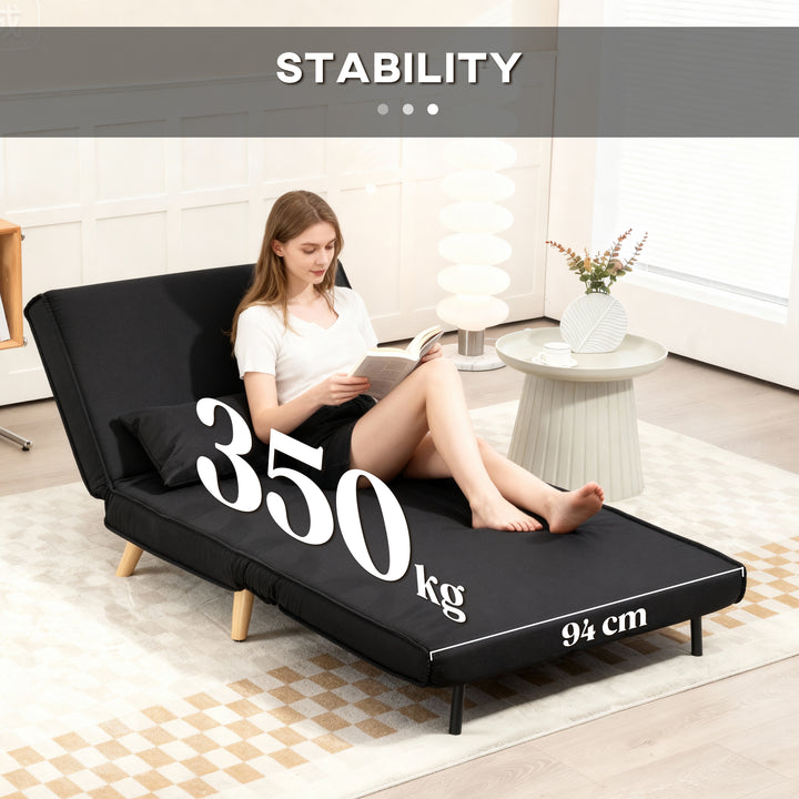 Lænestol med liggefunktion, til 1 person, moderne design, op til 120 kg, 94x78x80cm, sort
