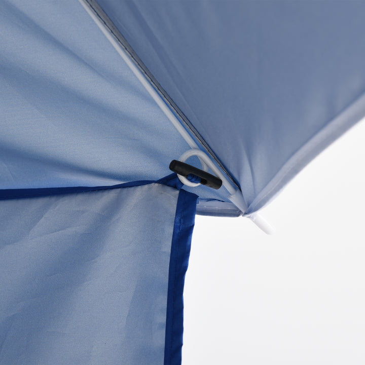 Strandparasol med sidepanel, polyester, blå, 2,2 x H2,2m