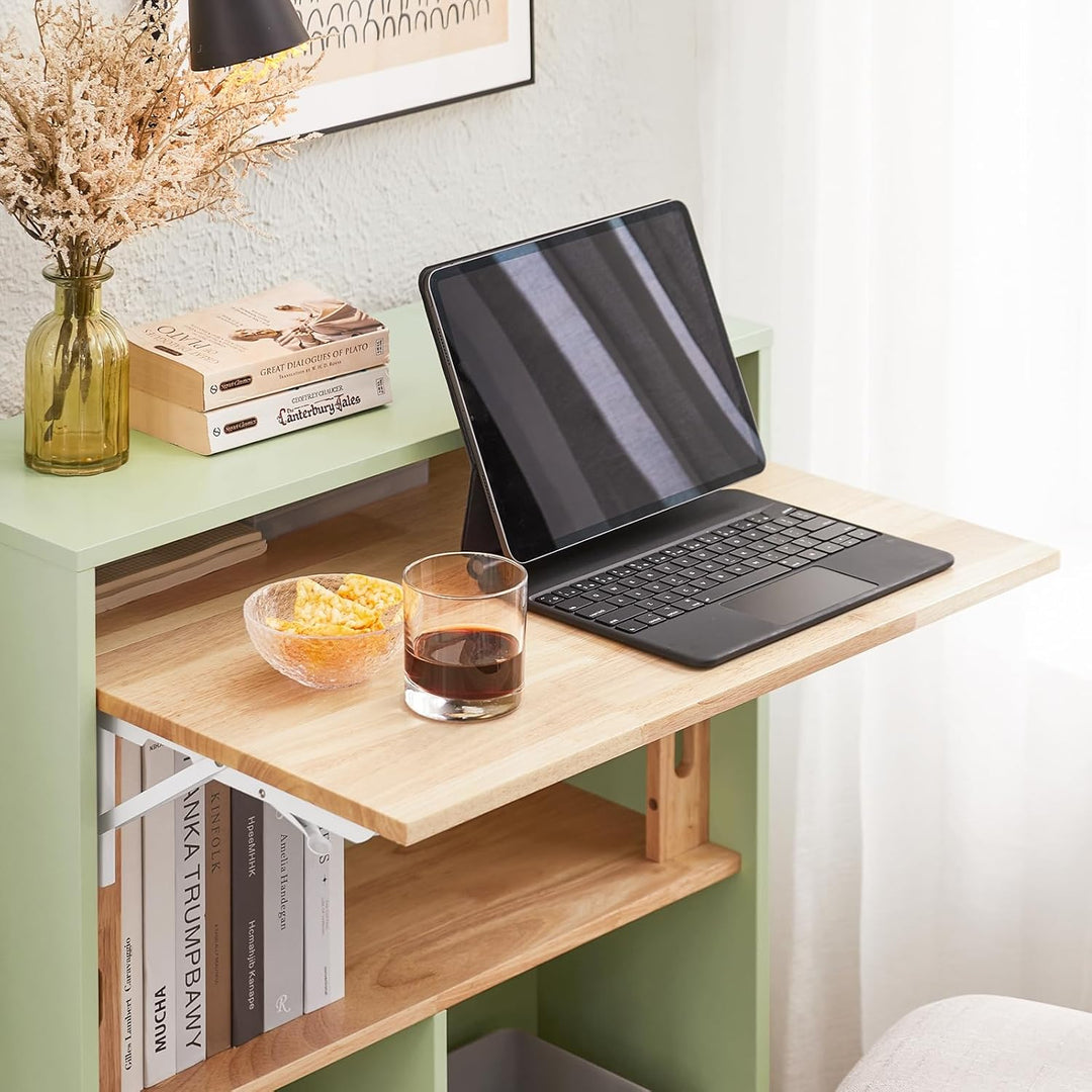 Pladsbesparende skrivebord med hylder, B70 x D54 x H85 cm, grøn