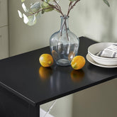 Vægbord med tavle, foldbart, pladsbesparende, 50 x 75 x 76 cm, sort