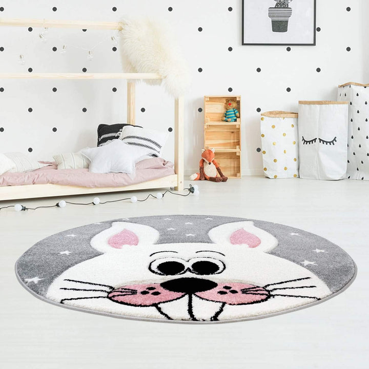 Børnetæppe Bunny Bueno 1414 Grå 160x160 cm Rund