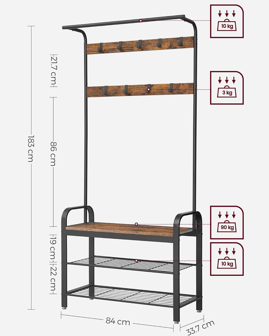 Få styr på entréen med denne smarte 4-i-1 garderobe