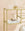 Konsolbord, 100x35x80cm, guldfarvet kant i chikt glas