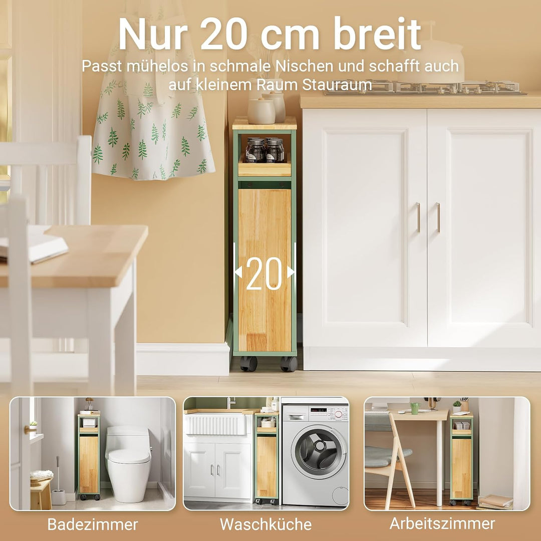 Rullevogn, 20 cm bredt, 50,5×20×79 cm, god til små køkkener og badeværelser