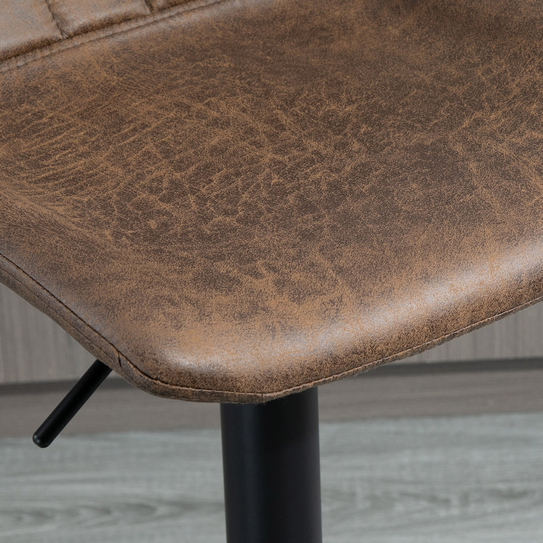 Sæt med 2 barstole i retrodesign, inklusive fodstøtte, højdejusterbar, gaslift, brun + sort