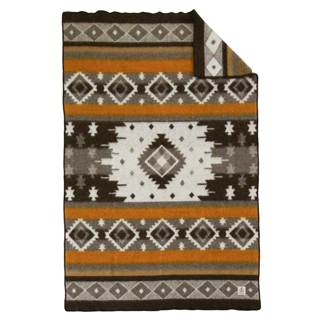 Uldtæppe TRIBE - enkelt - bronze