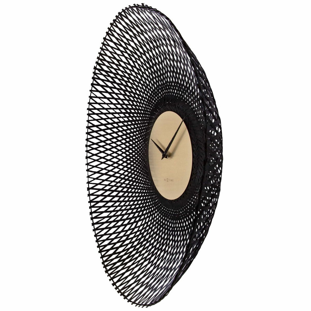 Vægur 60 cm-Silent-Brown/Sort-Bamboo-NeXtime 'Vortex'