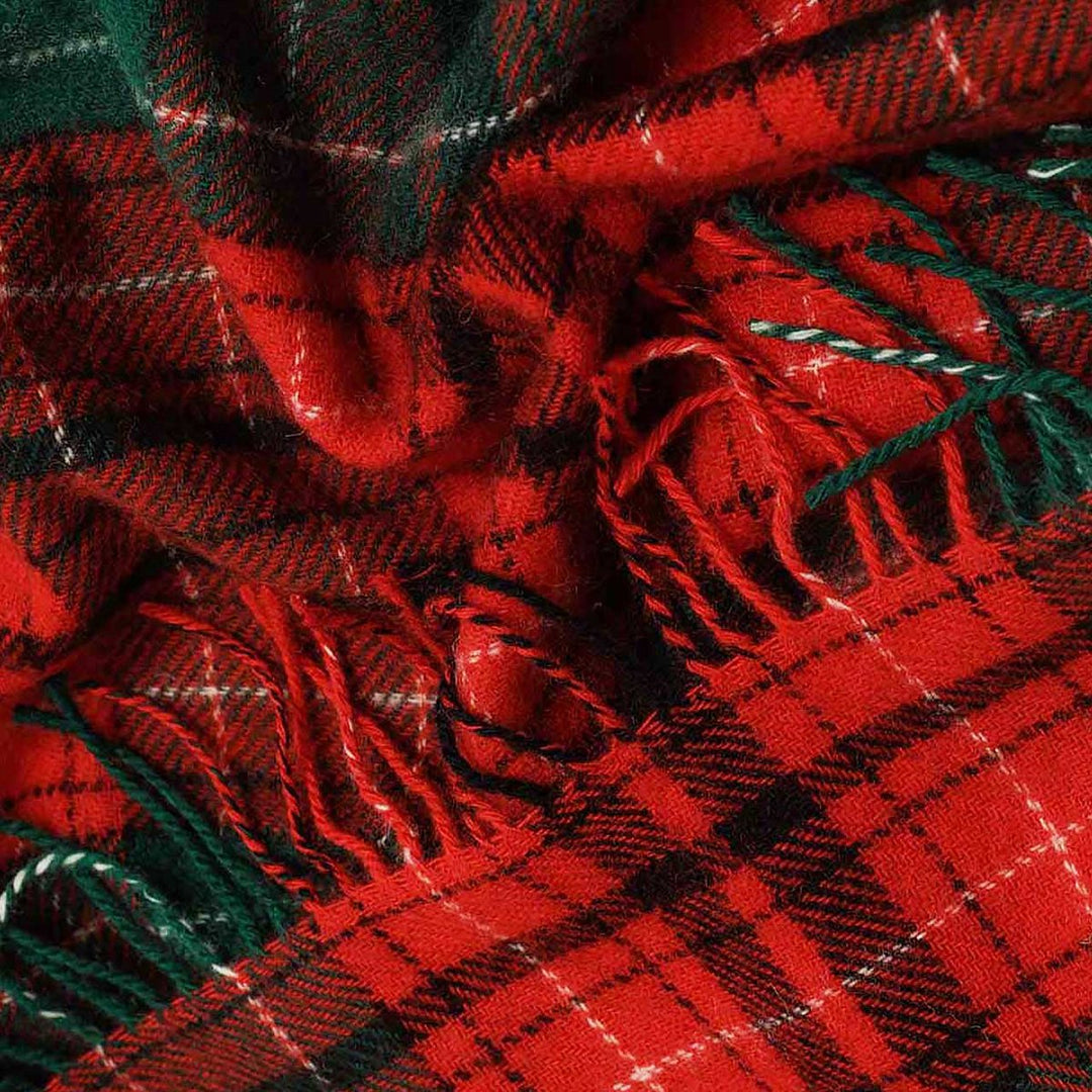 Uldtæppe tartan noel - rød, grøn